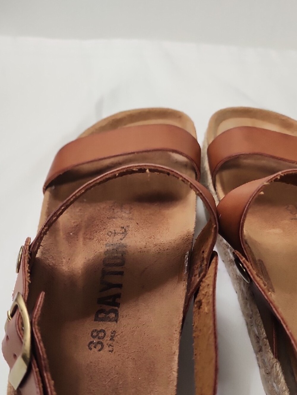 Women’s Tan Platform Espadrille Sandals with Ankle Strap - Picture 6 of 8